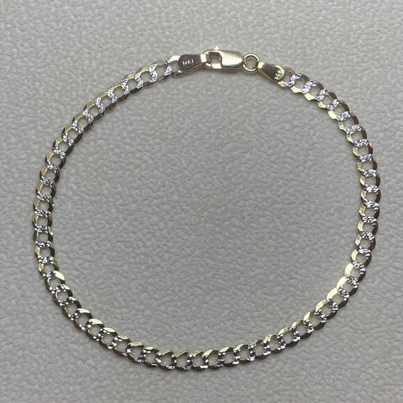 Curb link bracelet 14k solid gold perfect - Picture 1 of 16